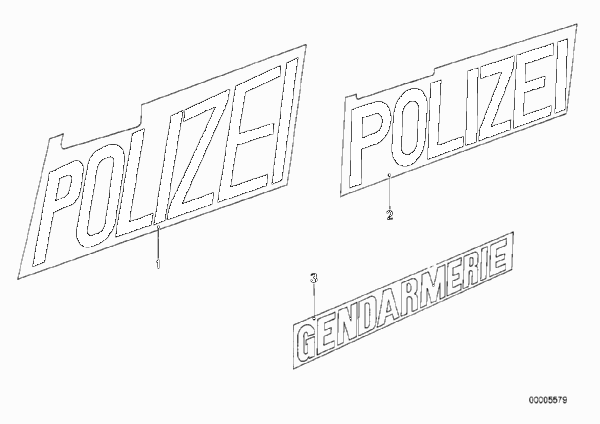 Наклейка Полиция для BMW 2472 R 65 RT SF 0 (схема запчастей)