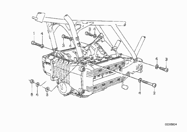 Подвеска двигателя для BMW 89V2 K 1100 RS (0522,0532) 0 (схема запчастей)