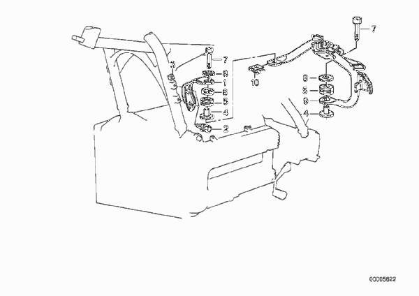 Кронштейн облицовочной панели для BMW 89V1 K 1 (0525,0535) 0 (схема запчастей)