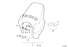 Комплект дооснащения ветроотражателя для BMW 2471 R 80 G/S 0 (схема запасных частей)