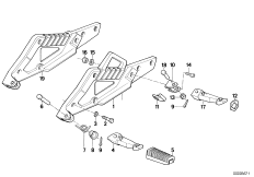 Планка упора для ног/упор для ног для MOTO K589 K 100 88 (0521) 0 (схема запасных частей)