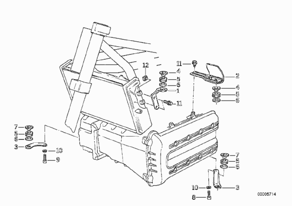 Кронштейн облицовочной панели для BMW 89V2 K 1100 LT (0526, 0536) 0 (схема запчастей)