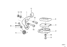 Планка упора для ног/упор для ног Пд для BMW E169 F 650 97 (0162) 0 (схема запасных частей)