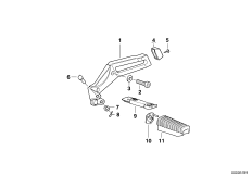Планка упора для ног/упор для ног Зд для BMW R21 R 1150 GS 00 (0415,0495) 0 (схема запасных частей)