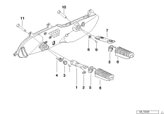 Упор для ног Пд/Зд для BMW R22 R 850 RT 02 (0417) 0 (схема запасных частей)