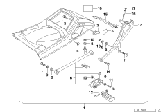 Комплект дооснащ.кроншт.верх.контейнера для BMW K569 K 75 RT (0565,0573) 0 (схема запасных частей)