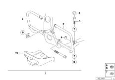 Комплект защитных дуг двигателя для BMW E169 F 650 ST 97 (0163,0168) 0 (схема запасных частей)
