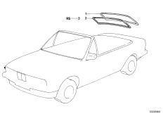 Остекление для BMW E30 320i M20 (схема запасных частей)