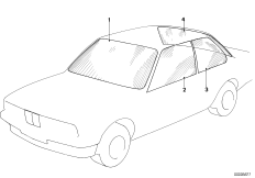 Остекление для BMW E30 316i M10 (схема запасных частей)