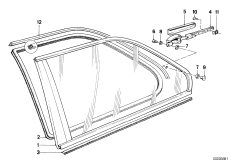 Поворотное стекло для BMW E30 320is S14 (схема запасных частей)