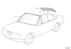 Остекление для BMW E30 318i M40 (схема запасных частей)