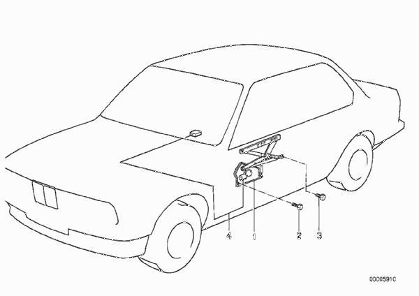 Механизм перемещения стекла двери Пд для BMW E23 735i M30 (схема запчастей)