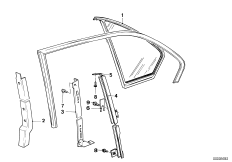 Направляющая стекла Зд для BMW E12 535i M30 (схема запасных частей)