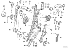 Механизм перемещения стекла двери Пд для BMW Z1 Z1 M20 (схема запасных частей)