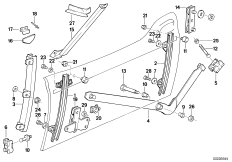 Механизм перемещения стекла двери Пд для BMW Z1 Z1 M20 (схема запасных частей)