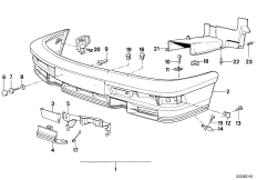 Облицовка бампера Пд M Technic для BMW E28 524td M21 (схема запасных частей)