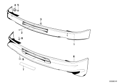 Передний спойлер для BMW E30 325e M20 (схема запасных частей)