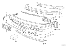 передний бампер для BMW E30 M3 S14 (схема запасных частей)