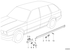 Накладка порог / арка колеса для BMW E30 320i M20 (схема запасных частей)