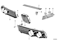 Декоративная решетка для BMW E12 520 M10 (схема запасных частей)