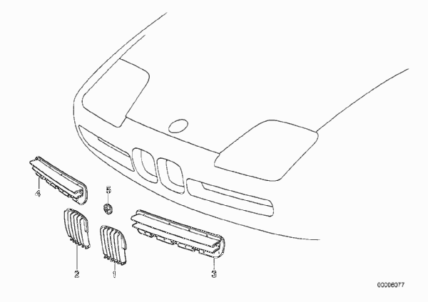 Декоративная решетка для BMW Z1 Z1 M20 (схема запчастей)