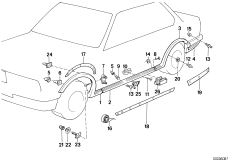 Накладка порог / арка колеса для BMW E30 325ix M20 (схема запасных частей)