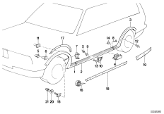 Накладка порог / арка колеса для BMW E30 325ix M20 (схема запасных частей)