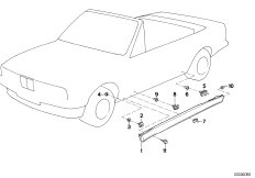 Накладка порог / арка колеса для BMW E30 M3 S14 (схема запасных частей)