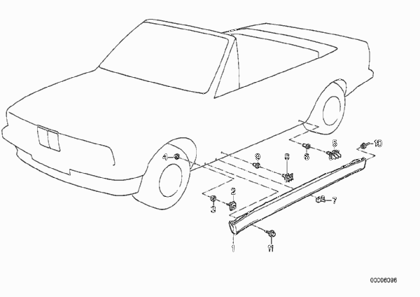 Накладка порог / арка колеса для BMW E30 M3 S14 (схема запчастей)