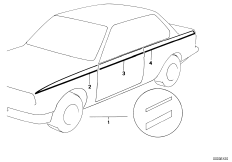 Декоративная полоса для BMW E30 325e M20 (схема запасных частей)