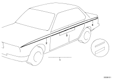 Декоративная полоса для BMW E28 524td M21 (схема запасных частей)