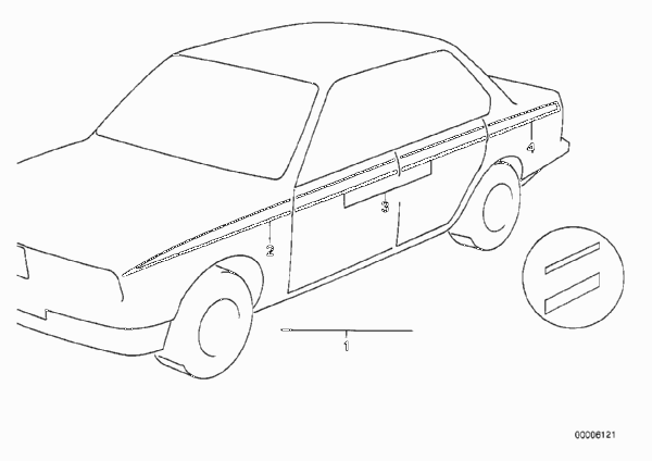 Декоративная полоса для BMW E30 325i M20 (схема запчастей)