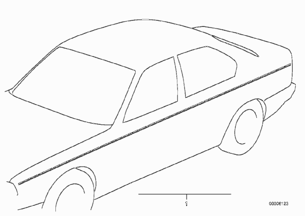 Декоративная полоса для BMW E32 730iL M30 (схема запчастей)