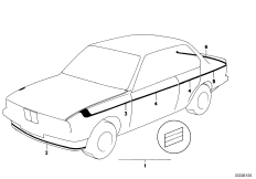 Декоративная полоса M Technic для BMW E30 320is S14 (схема запасных частей)