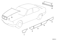 Наклейки на полиц,пож.а/м, скорой помощи для BMW E36 318i M43 (схема запасных частей)