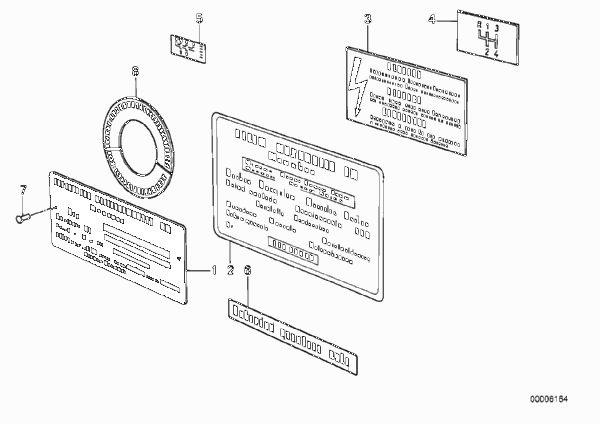 Предупреждающая табличка для BMW E30 325e M20 (схема запчастей)