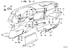 облицовка панели приборов для BMW E30 316 M10 (схема запасных частей)