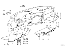 облицовка панели приборов для BMW E30 320i M20 (схема запасных частей)