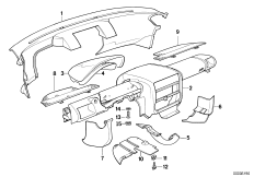 облицовка панели приборов для BMW Z1 Z1 M20 (схема запасных частей)