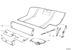 Вещевой ящик, дополнительные элементы для BMW E12 525 M30 (схема запасных частей)