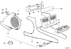 Отделение/кондиционер для BMW E12 520i M10 (схема запасных частей)