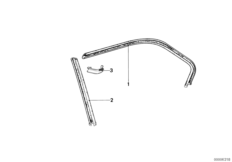 Декоративная планка оконной рамы Зд для BMW E23 735i M30 (схема запасных частей)