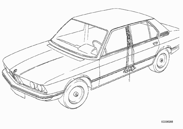 Облицовка стойки Ср для BMW E12 525 M30 (схема запчастей)
