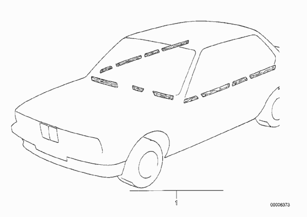 Комплект дооснащения деревянных накладок для BMW E32 730i M30 (схема запчастей)