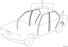 Защитная окантовка/накладки порогов для BMW E28 524td M21 (схема запасных частей)