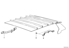 Облицовка крыши-потолок/поручень для BMW E12 520i M10 (схема запасных частей)