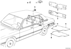Обшивка багажного отделения для BMW E12 518 M10 (схема запасных частей)