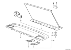 Полка/солнцезащитная штора для BMW E32 730iL M30 (схема запасных частей)