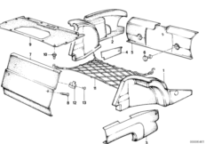 Обшивка багажного отделения для BMW E28 524d M21 (схема запасных частей)