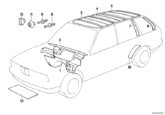 звукоизоляция для BMW E30 325i M20 (схема запасных частей)